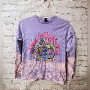 Lolla Palooza 2025 Sky Line Up Tee M Gilldan Long Sleeve Tie Dye Shirt